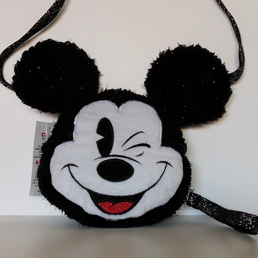 Mickey Mouse Black and White Plush Kids Bag